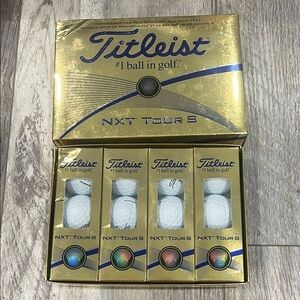 Titleist NXT Tour S Golf Balls in Gold Box